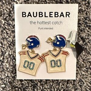 BaubleBar Blue Red and White Football Earrings